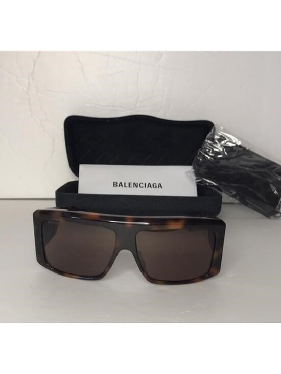 New  - BALENCIAGA Brown Rectangular Unisex Sunglasses BB0002S 002 63 main image 6